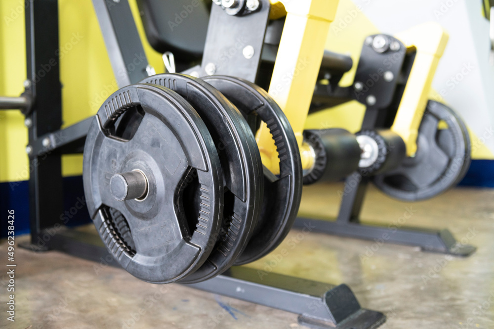 Heavy barbells on the floor of the gym studio copyspace bodybuilding weightlifting fitness power strength endurance agility exercise exercise