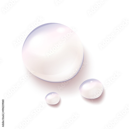 Realistic water drops 3d transparent