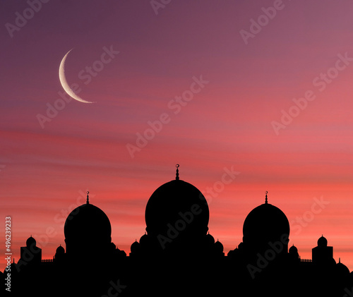 Obraz na płótnie After sunset mosque