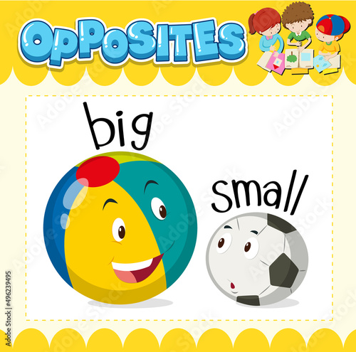 Opposite words for big and small
