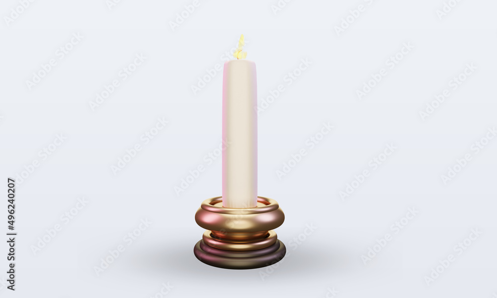 3d Candle easter icon rendering front view 3d Candle easter icon rendering front view