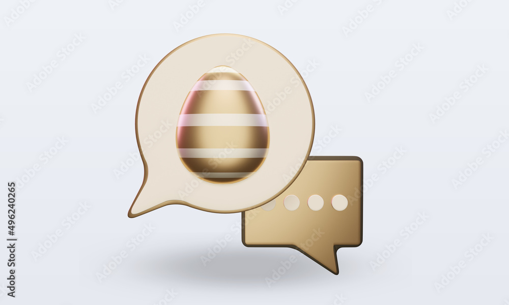 3d Chat easter icon rendering front view 3d Chat easter icon rendering front view