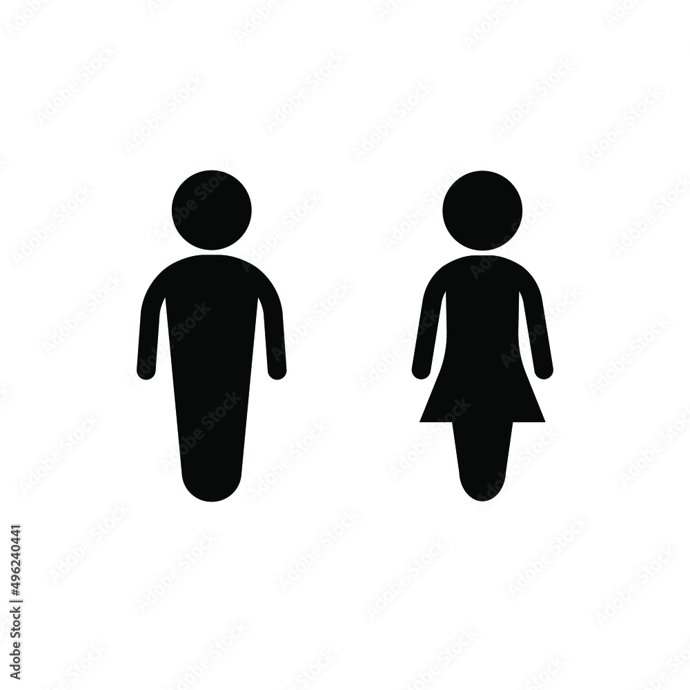 Man and woman icon flat design vector black color editable.Male and female icon. Boy and girl icon.restroom icon Man and woman icon flat design vector black color editable.Male and female icon. Boy and girl icon.restroom icon