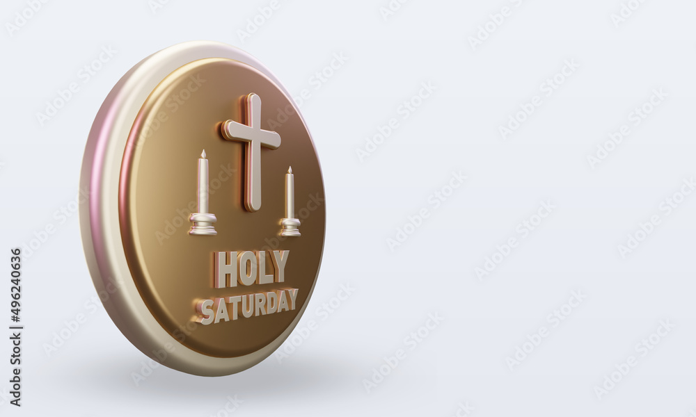 3d Holy Saturday easter icon rendering left view 3d Holy Saturday easter icon rendering left view