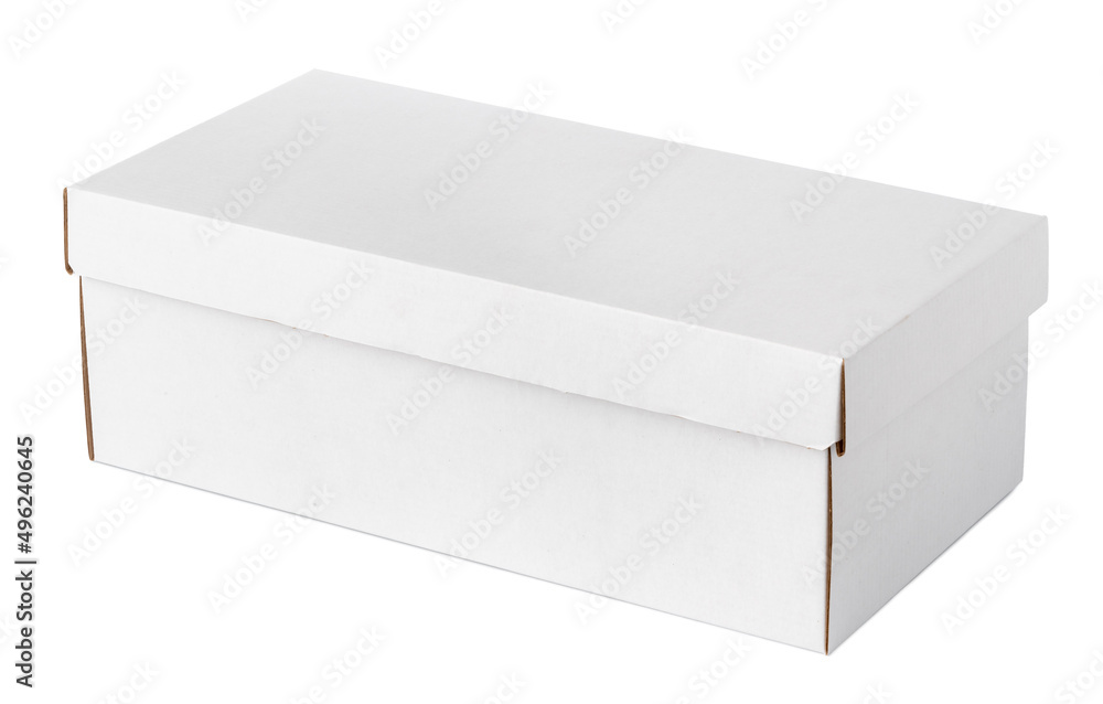 White gift box isolated on white background White gift box isolated on white background
