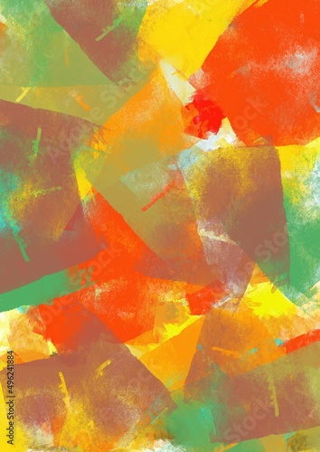 Vector illustration of an abstract watercolor background with watercolor splashes. It is an image created with the colors of autunn. photo