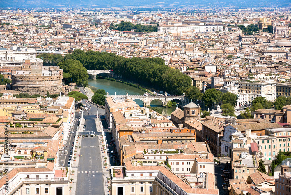 High angle view of Rome city