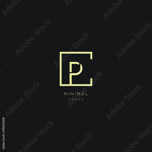 CP initial letter logo design template