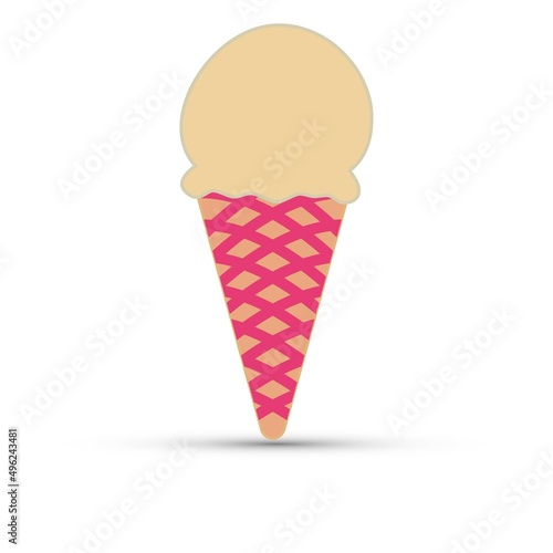 Ice cream cone on a white background 