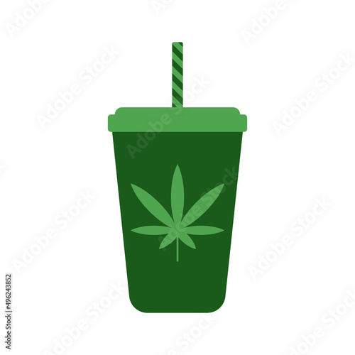 Cannabis drink vector icon on white background