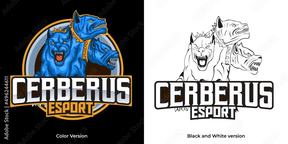 Obraz premium cerberus esport logo mascot design