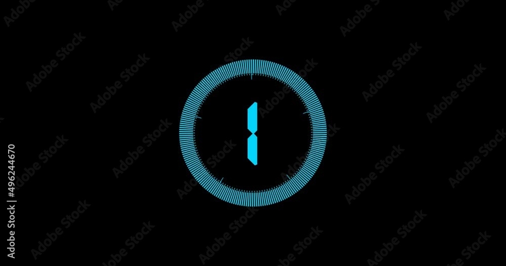 Digital Video countdown counter from 10 to 1 with alpha matte Digital Video countdown counter from 10 to 1 with alpha matte