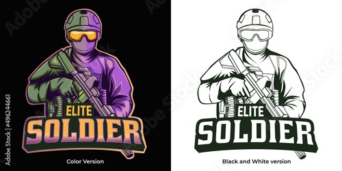 elite soldier mascot esport logo