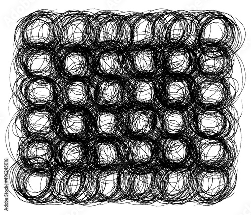 Hand drawn scribble symbols isolated on white. Doodle style sketched bubble shapes. Monochrome vector design elements.