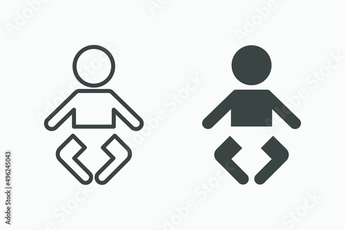 kid, baby vector icon. child, girl, boy, little, infant, newborn icon vector symbol