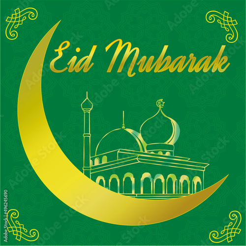 poster with a eid mubarak