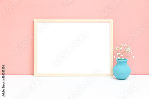 A4 horizontal poster frame mockup