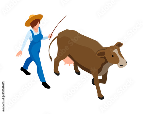 Farmer Isometric Illustration