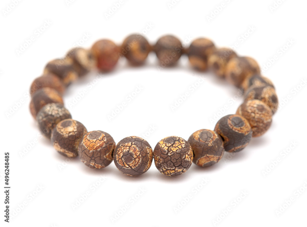 Tibetan style agate beads bracelet isolated on white background
Tibetan style agate beads bracelet isolated on white background