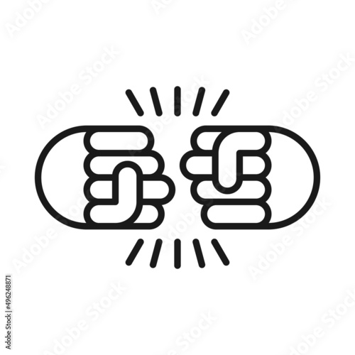 Fist bump vector icon on white background