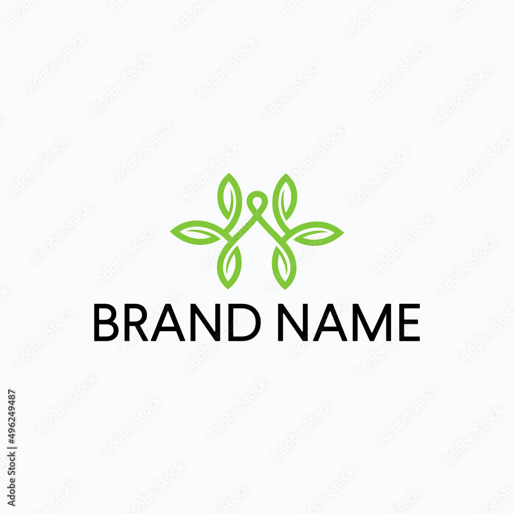 Abstract yoga human logo. Thread person flower balance logotype. Creative spa Abstract yoga human logo. Thread person flower balance logotype. Creative spa