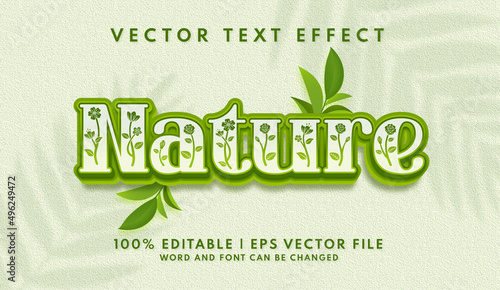 3d bold nature text effect template