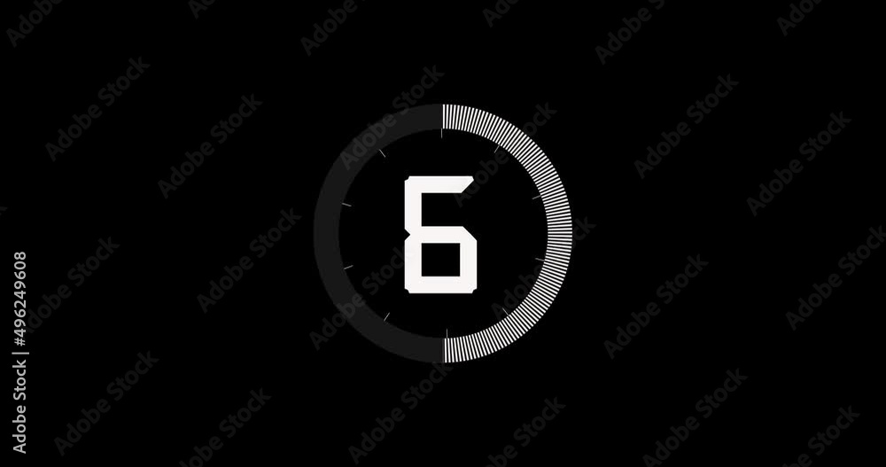 Digital Video countdown counter from 10 to 1 with alpha matte. 4K Digital Video countdown counter from 10 to 1 with alpha matte. 4K