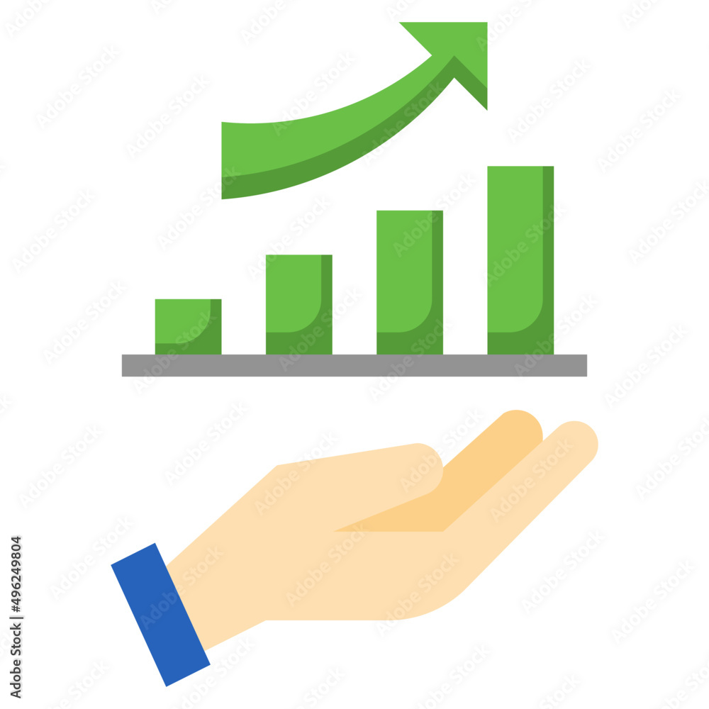 INCREASING BAR GRAPH flat icon,linear,outline,graphic,illustration