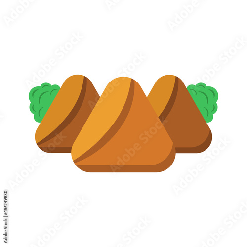 Samosa vector icon isolated on white background