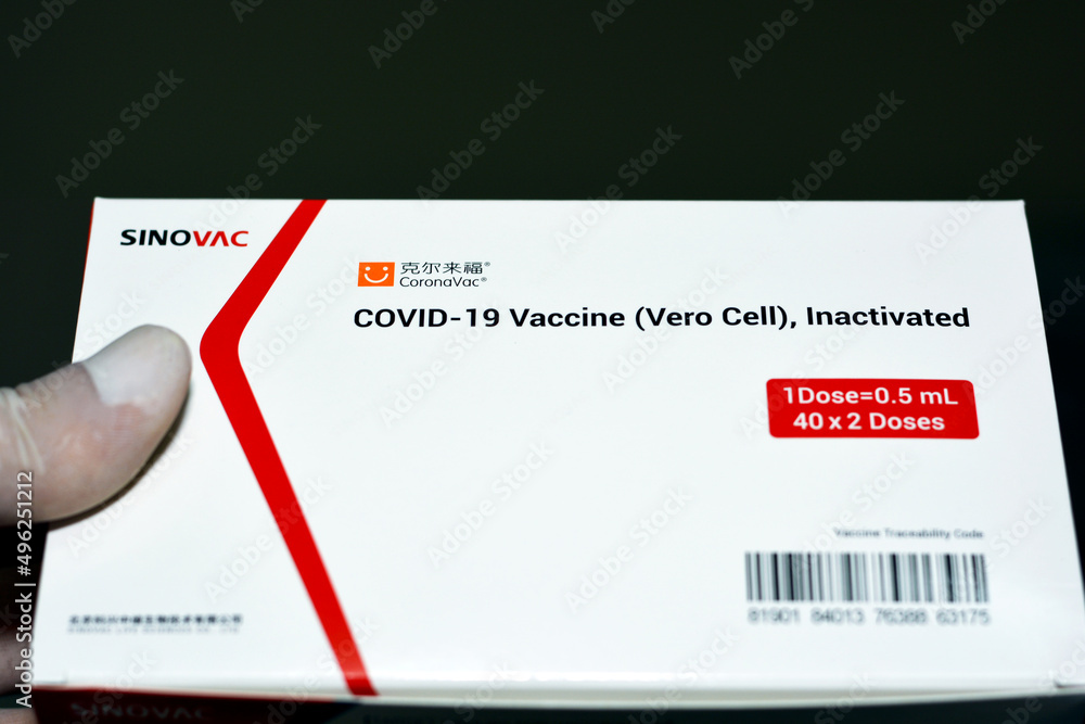 Cairo, Egypt. August 31 2021 CoronaVac vaccine, a Covid19 vaccination