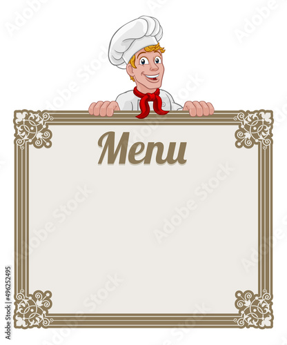 Chef Cook Baker Cartoon Man...