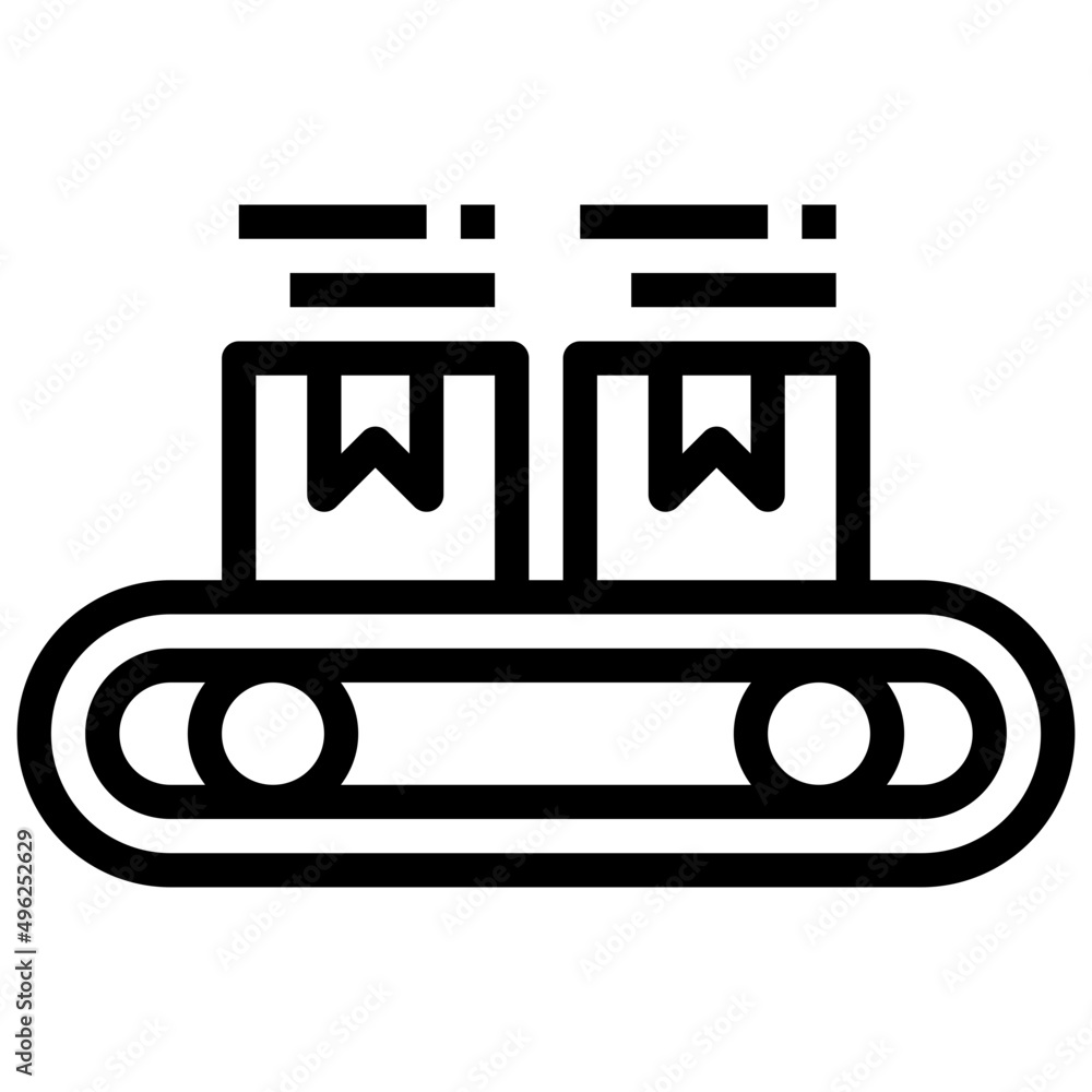 CONVEYOR BELT line icon,linear,outline,graphic,illustration CONVEYOR BELT line icon,linear,outline,graphic,illustration