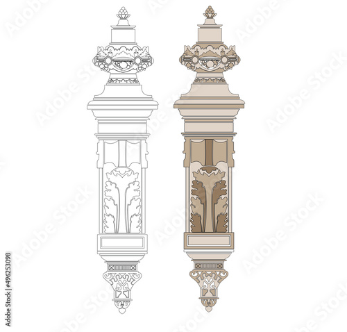 ANCIENT ROMAN AND HISTORICAL CLASSIC DECORATIONS GOTHIC COLUMNS AND FRIEZES IN ANCIENT VENEZIA STYLE