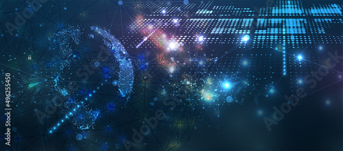 Technology data background, idea of global business solution