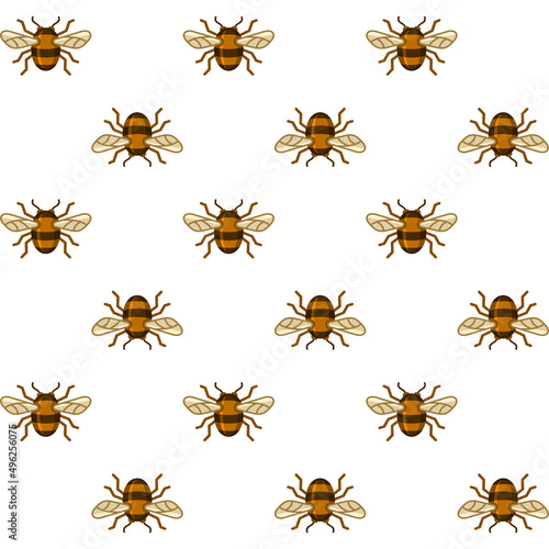 Bee Seamless Pattern on White Background. Vector © Sergei Sizkov