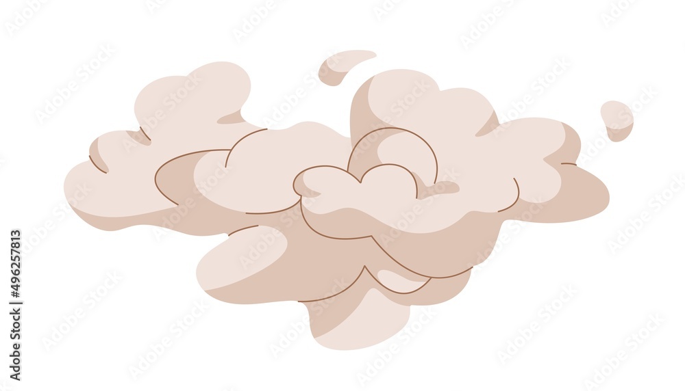 Bomb explosion, boom effect. Big bang cloud from dust and smoke. Exploding, blasting, bursting element from fume, gas, ash. Flat vector illustration of eruption, puff isolated on white background Bomb explosion, boom effect. Big bang cloud from dust and smoke. Exploding, blasting, bursting element from fume, gas, ash. Flat vector illustration of eruption, puff isolated on white background