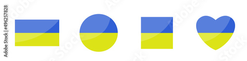 Ukrainian flag shape icon set2. National symbol