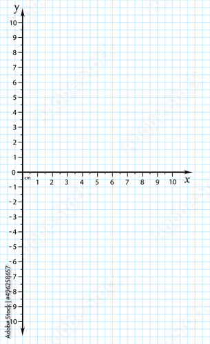 Trigonometrical system of coordinates on graph paper. vector illustration. template for drawing graphs of trigonometric functions.
