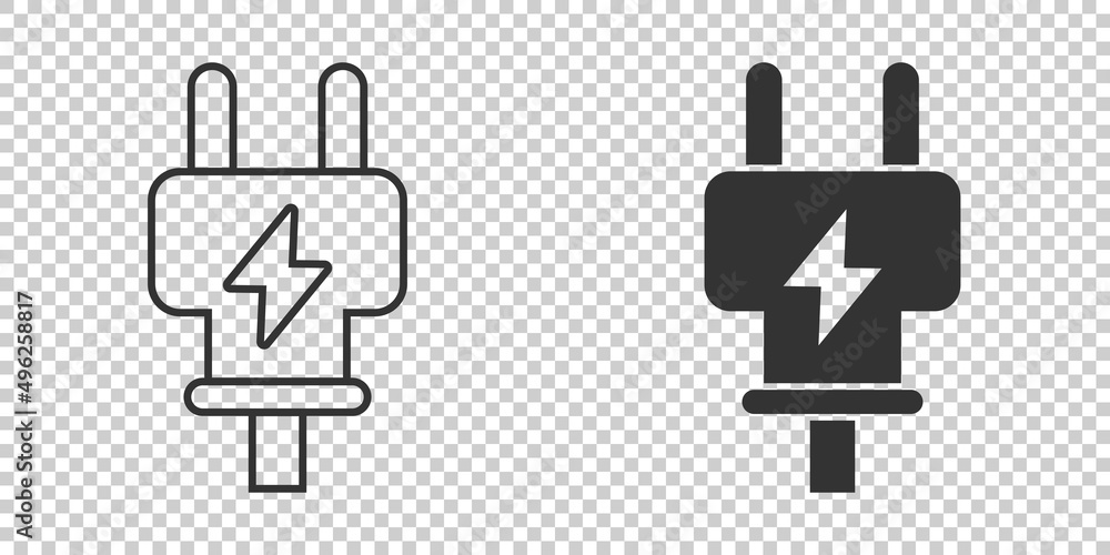 Electric plug icon in flat style. Power adapter vector illustration on white isolated background. Electrician sign business concept. Electric plug icon in flat style. Power adapter vector illustration on white isolated background. Electrician sign business concept.