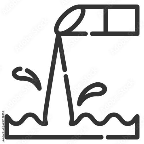 Simple water outline icon, water and drop related concept on the white background