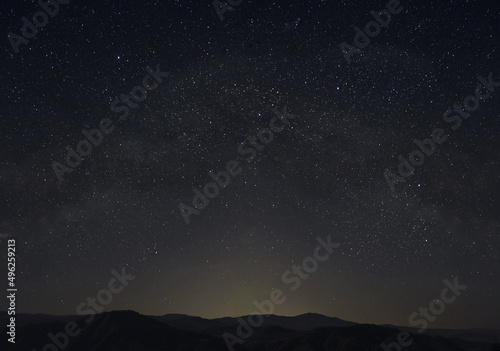 Beautiful starry sky. Night landscape.