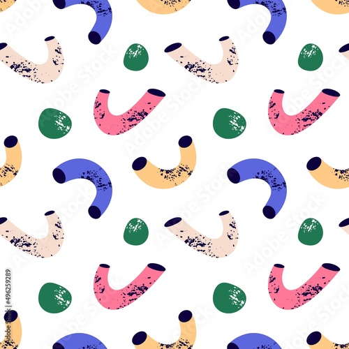 Seamless abstract pattern with modern shapes. Endless texture with creative e...