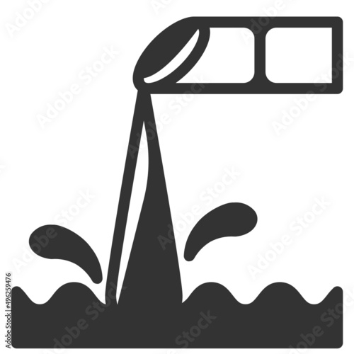 Simple water solid icon, water and drop related concept on the white background