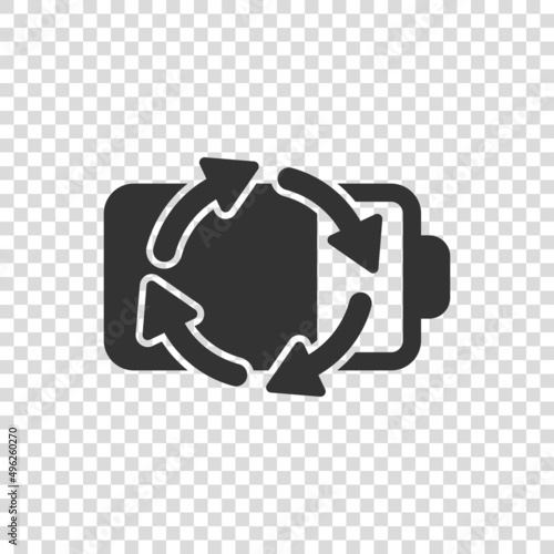 Battery icon in flat style. Accumulator vector illustration on white isolated background. Energy charger business concept.
