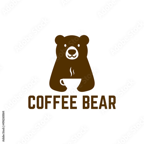 coffee bear logo vector illustration