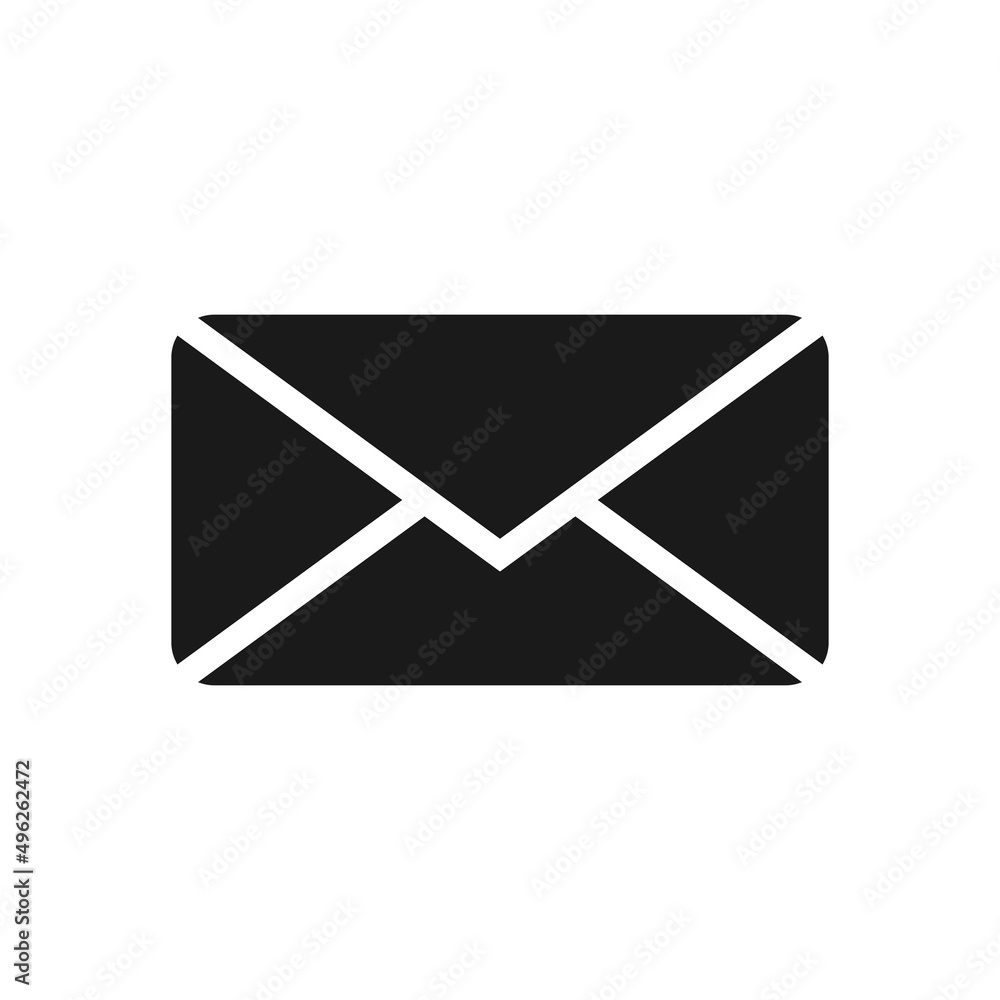 Closed envelope black vector icon. Mail symbol Closed envelope black vector icon. Mail symbol