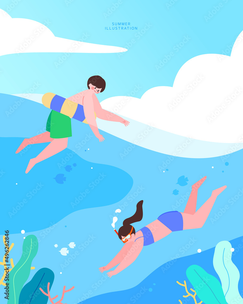 Cool Summer Trip Illustration collection
