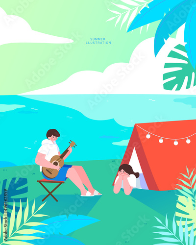 Cool Summer Trip Illustration collection 
