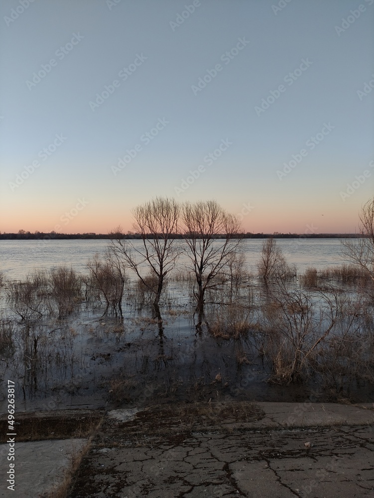 sunset on the Volga River