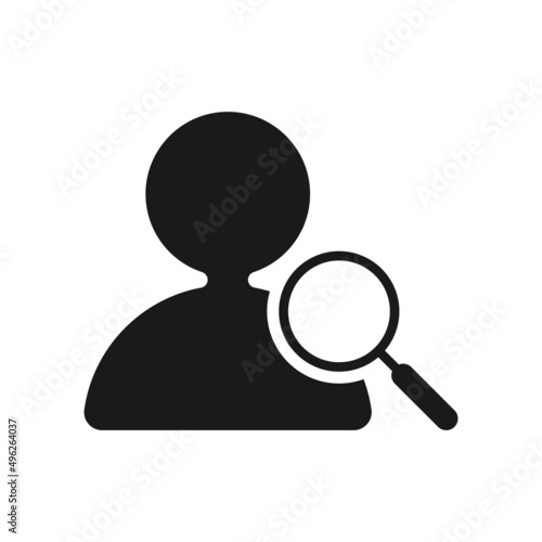 People search icon. User and magnifying glass